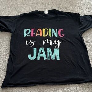 Black Graphic Tee - Reading is My Jam